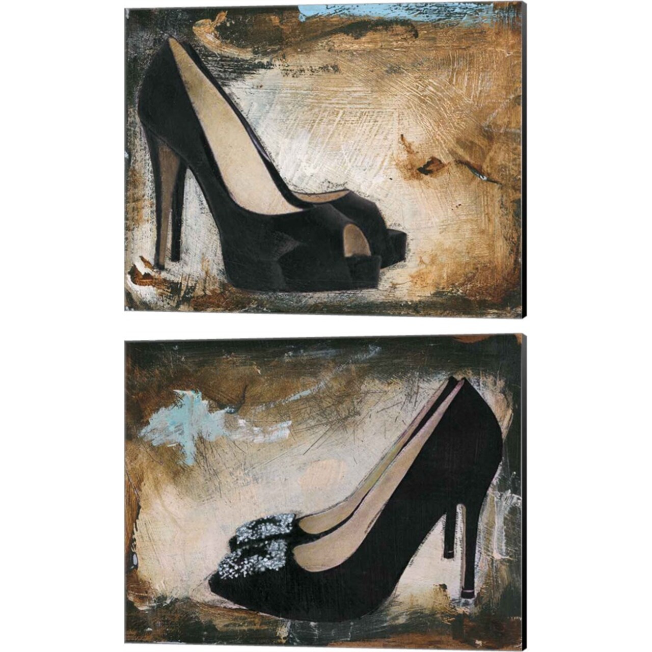 Shoe Box by Andrea Stajan-ferkul 15" x 12" Canvas Wall Art (Set of 2)